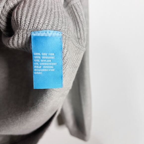 J McLaughlin Small S Gray Cotton Cashmere Crew Neck Pullover Sweater Stitch - Picture 6 of 7